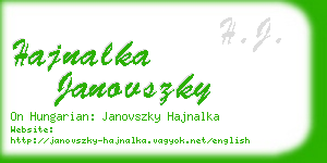 hajnalka janovszky business card